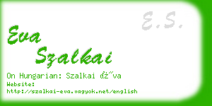 eva szalkai business card